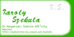 karoly szekula business card